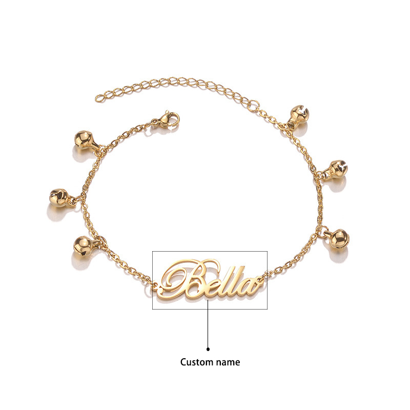 Personalised Bell Name Bracelet Custom Bracelet Gifts For Her-Jessemade AU