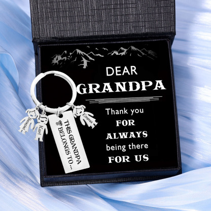 3 Names-Personalised 3 Children's Name Keychain-To My Dad-Gift Box Gift Card Set-Jessemade AU