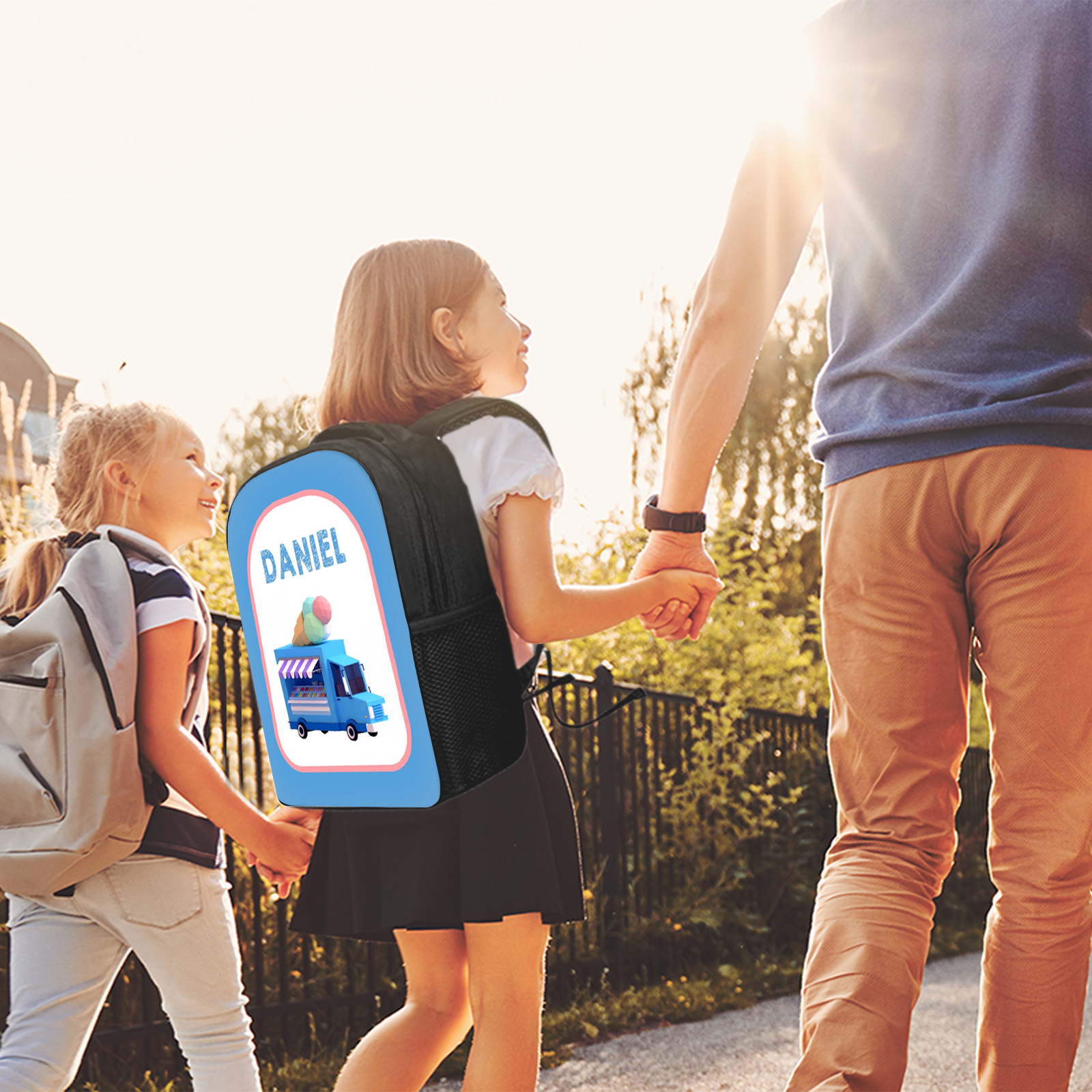 Custom Name Schoolbag Blue Stall Car Backpack Personalised School Bag for Kids-Jessemade AU