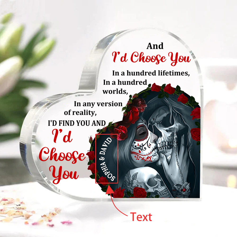 Couple Acrylic Heart Keepsake Customised Text Ornament Valentine's Day Gift For Couples - I'd Find You And I'd Choose You-Jessemade AU