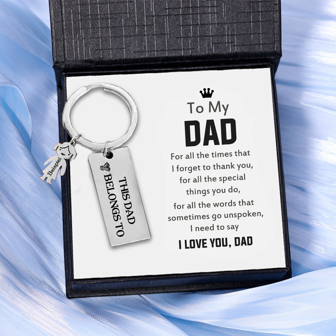 1 Name-Personalised 1 Child's Name Keychain-To My Dad-Gift Box Gift Card Set-Jessemade AU