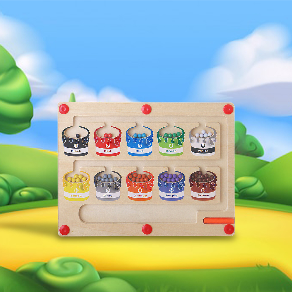 Magnet Maze Toy Wooden Magnetic Counting Board Set With Math Pen Number & Colour Maze Game Educational Toy Gift for Boys Girls-Jessemade AU