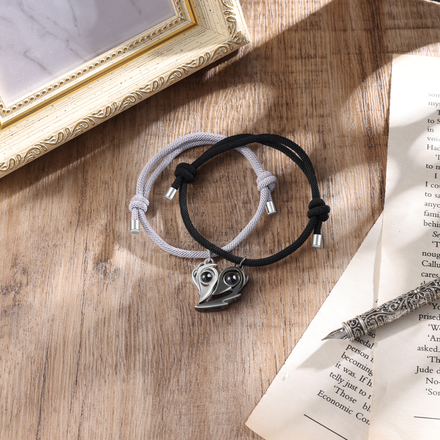 Personalised Magnetic Projection Bracelet Custom Photo Heart Couple Bracelet Creative Gift for Her-Jessemade AU