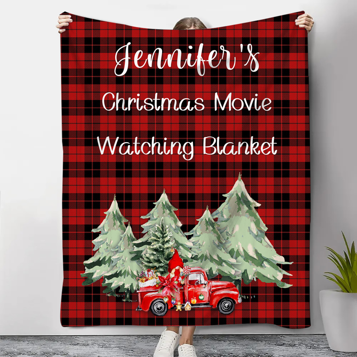 Personalised Christmas Movie Blanket Custom Name Blanket Christmas Gift for Family Friends - Christmas Movie Watching Blanket-Jessemade AU