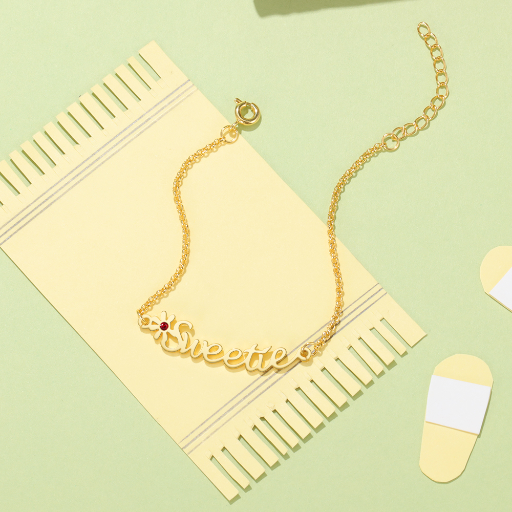 Personalised Name Bracelet Custom Name Daisy Bracelet for Kids-Jessemade AU