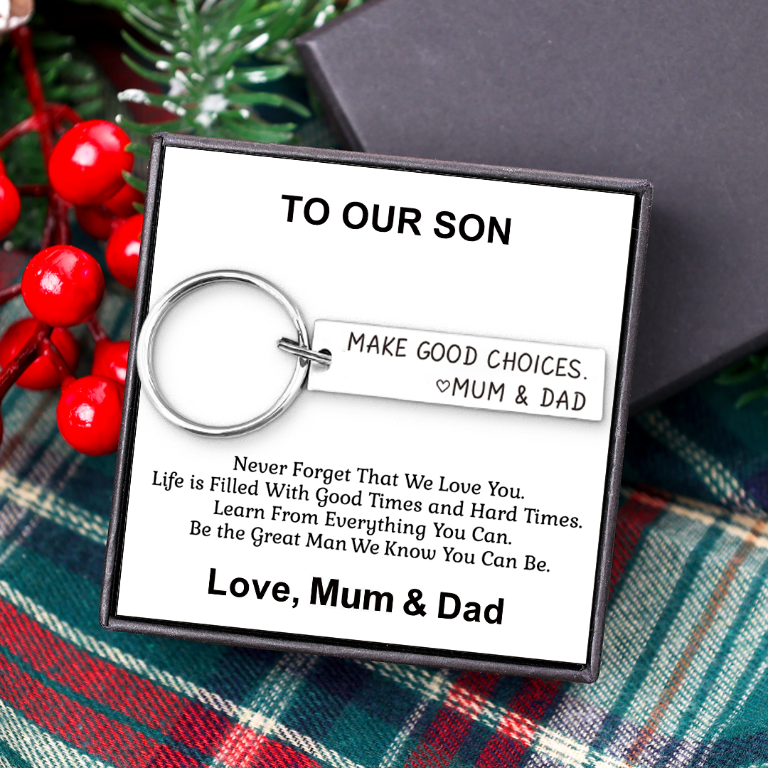 Make Good Choice Love Mum Dad Keychain Funny Gift for Your Kids -Jessemade AU