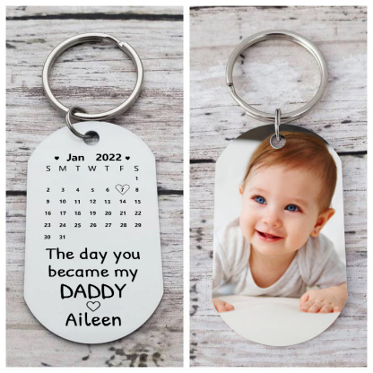 Personalised Calendar Keychain Custom Photo & Name Keychain Gifts For Daddy/Mommy/Mummy-Jessemade AU