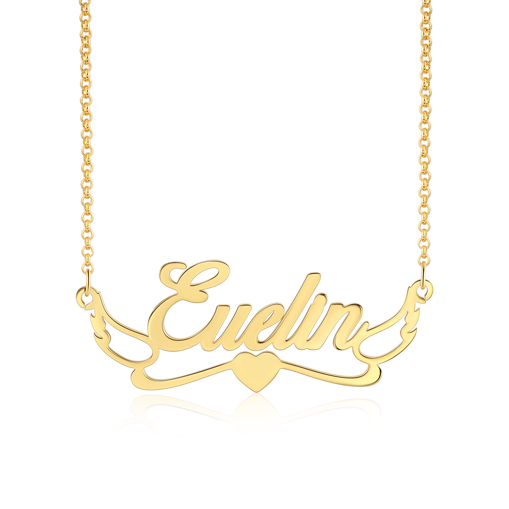 Personalised Heart Necklace Custom 1 Name Necklace Gift For Women-Jessemade AU
