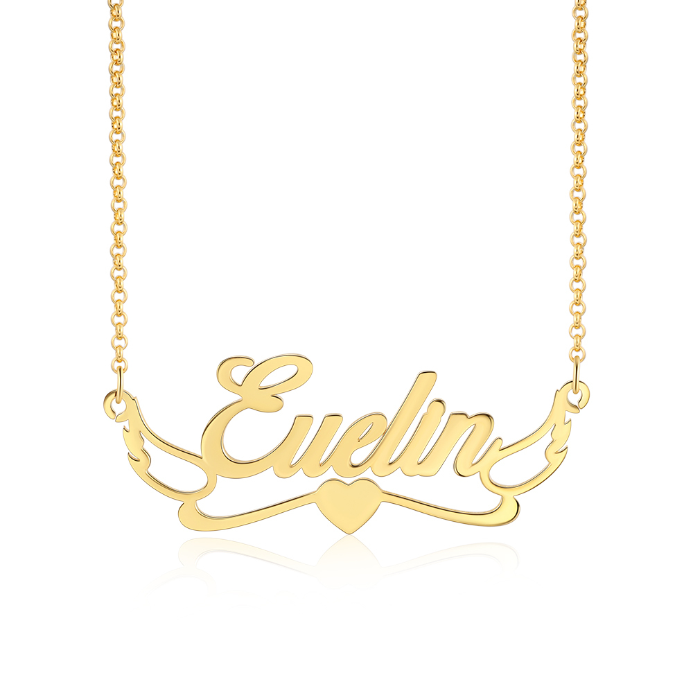 Personalised Heart Necklace Custom 1 Name Necklace Gift For Women-Jessemade AU