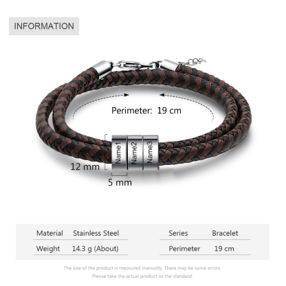 Personalised 3 Beads Men's Bracelet For Him-Jessemade AU