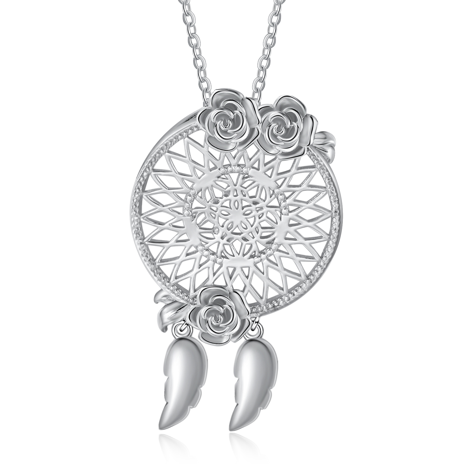 Personalised Dream Catcher Necklace Custom 2 Names 3D Flowers Necklace Gifts For Her-Jessemade AU
