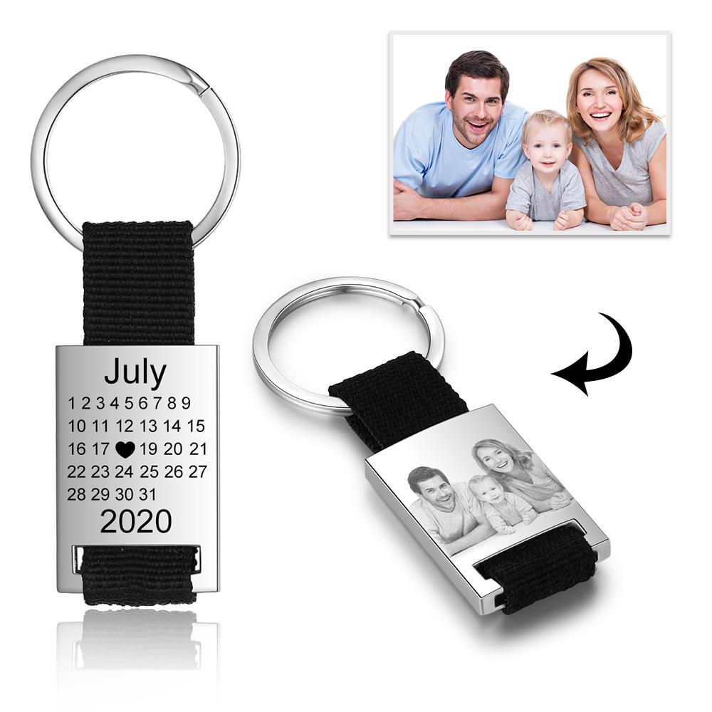 Personalised Calendar Keychain Engraved Photo Keychain Gifts For Him-Jessemade AU