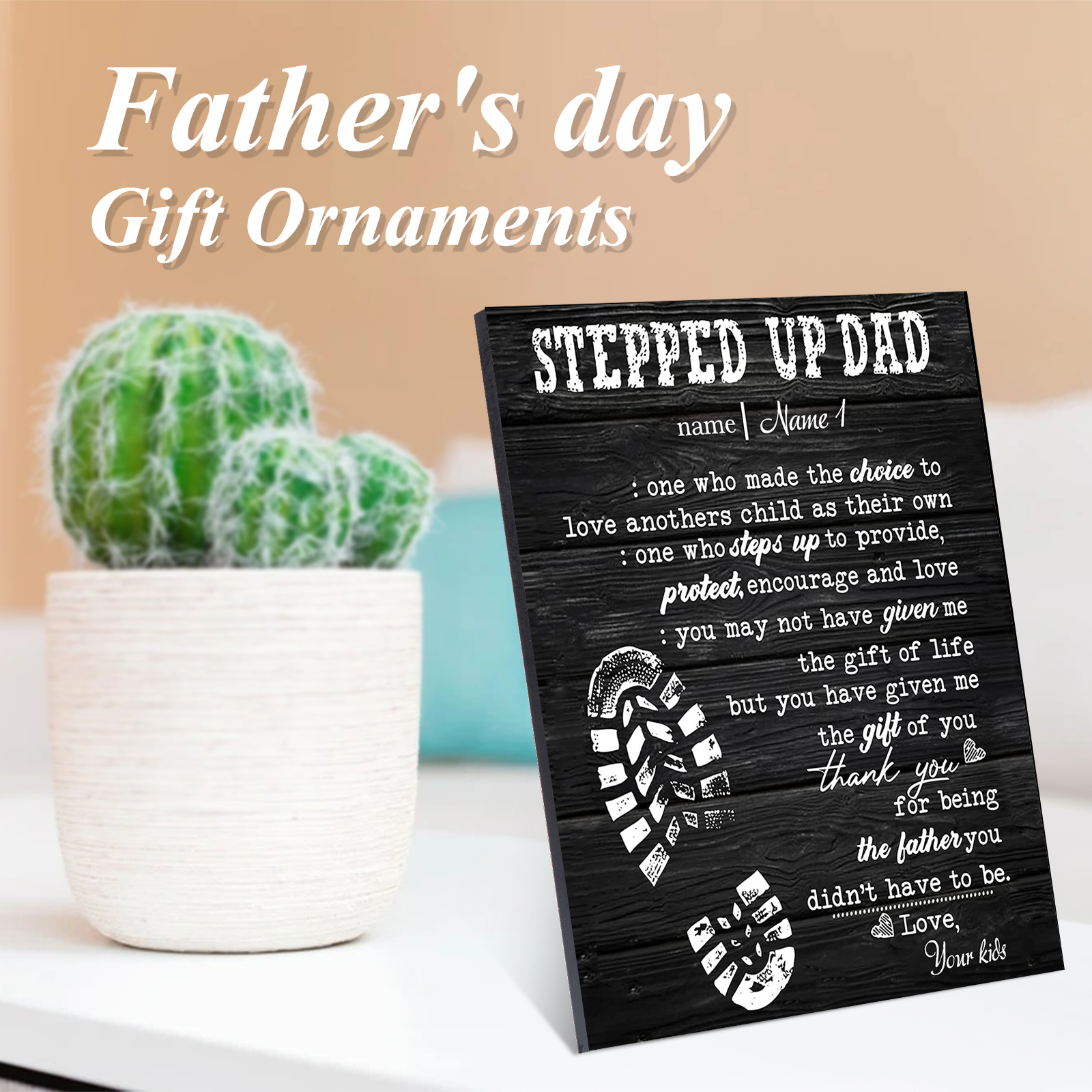 Father's Day Gifts To Dad Photo Frame Wood Signs Keepsake-Jessemade AU