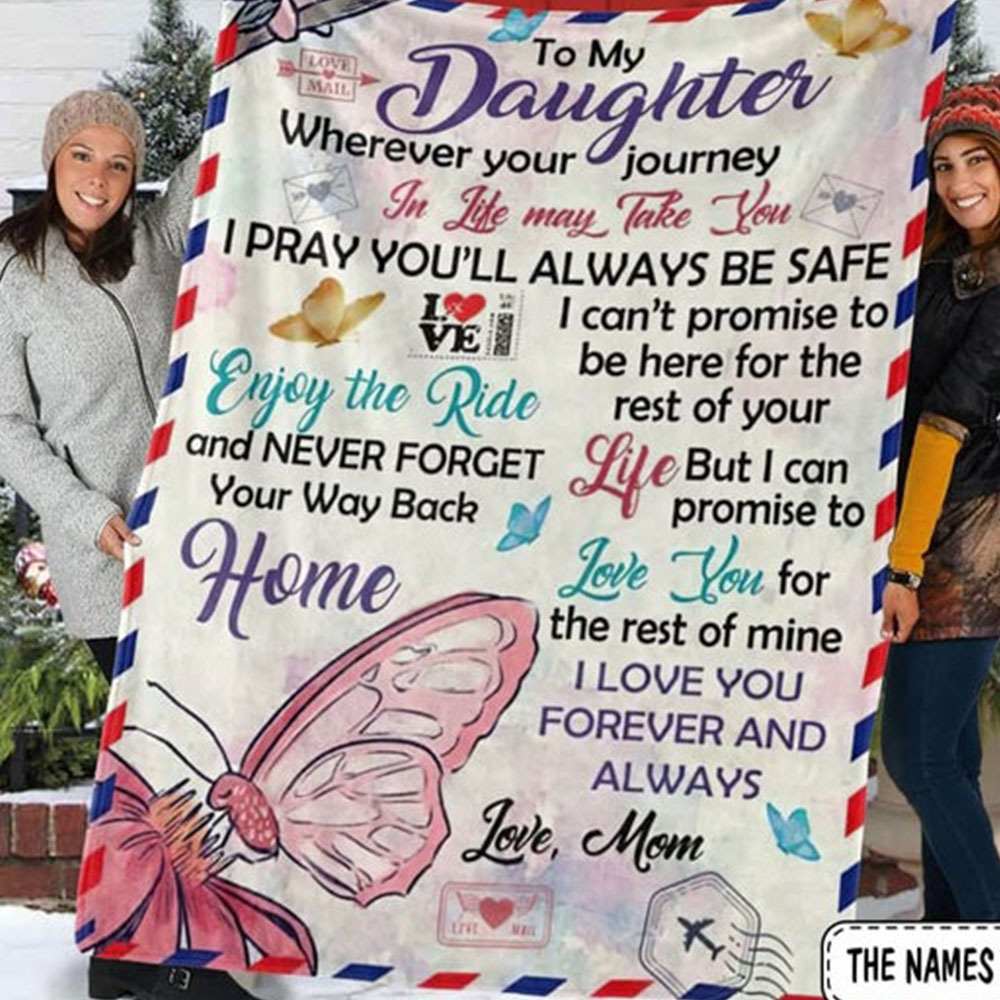 To My Daughter I Love You Forever And Always Flannel Blanket-Jessemade AU