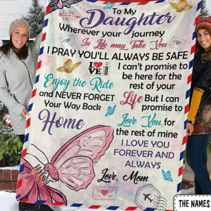 To My Daughter I Love You Forever And Always Flannel Blanket-Jessemade AU