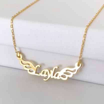 Personalised Wings Necklace Custom 1 Name Necklace Gift For Her-Jessemade AU