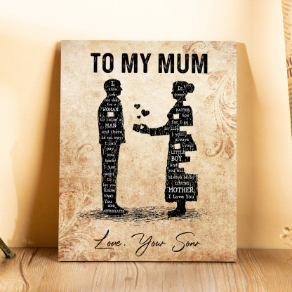To My Mum Wooden Plaque Mother & Kid Silhouette Home Decoration Mother's Day Gifts - You Will Always Be My Loving Mother-Jessemade AU