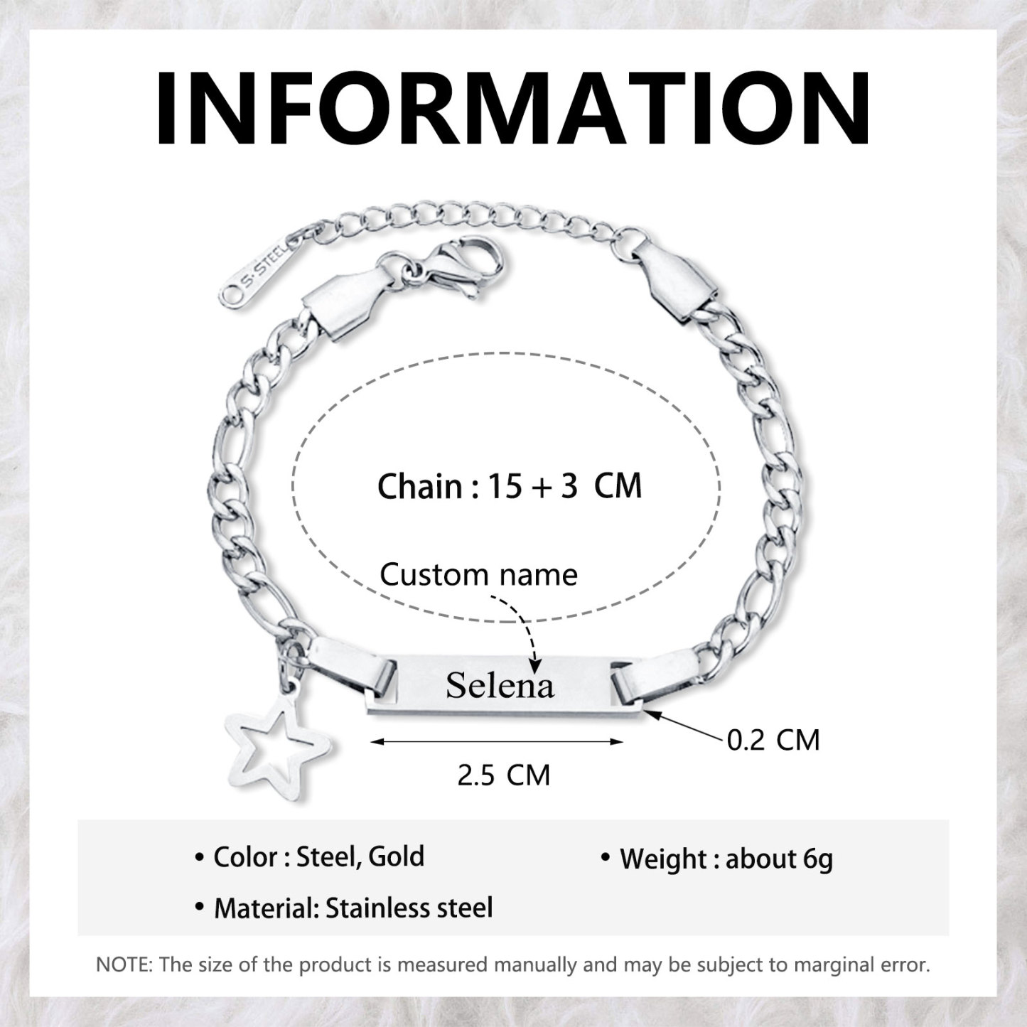 Custom Name Bracelet Personalised Cuban Chain Bracelet Star Bracelet Love Gifts-Jessemade AU