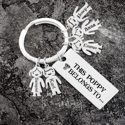 5 Names-Personalised 5 Children's Name Keychain-To My Dad-Gift Box Gift Card Set-Jessemade AU