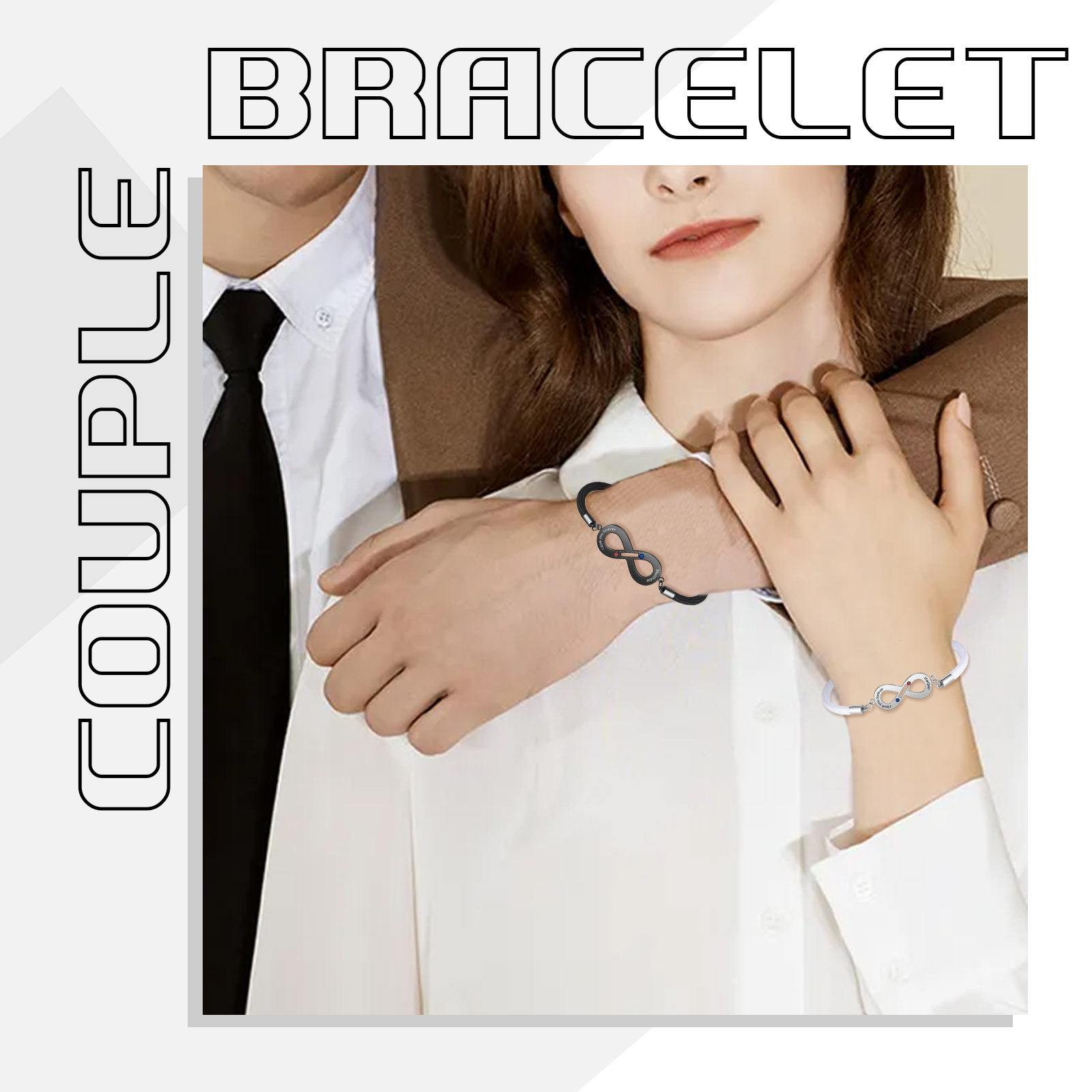 Valentines Day Gifts Personalised Matching Couple Bracelet Custom Names Infinity Love For Couple-Jessemade AU