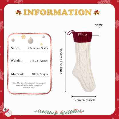 Personalised Christmas Stocking Ornaments Custom 1 Name Xmas Stocking Gifts for Family Friends-Jessemade AU