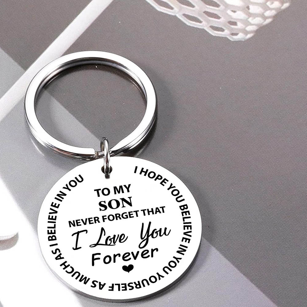 To My Son & Daughter Keyring Custom Photo Keychain "Never Forget That I Love You Forever" Personalised Gifts For Kids-Jessemade AU