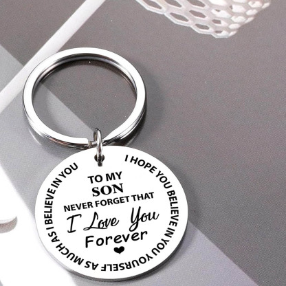 To My Son & Daughter Keyring Custom Photo Keychain "Never Forget That I Love You Forever" Personalised Gifts For Kids-Jessemade AU