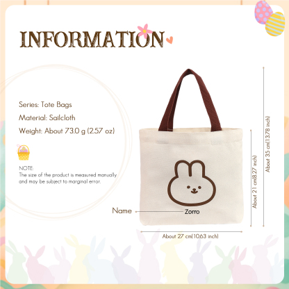 Personalised Bunny Tote Bag Customised with Name Bunny Handbag Easter Gifts-Jessemade AU