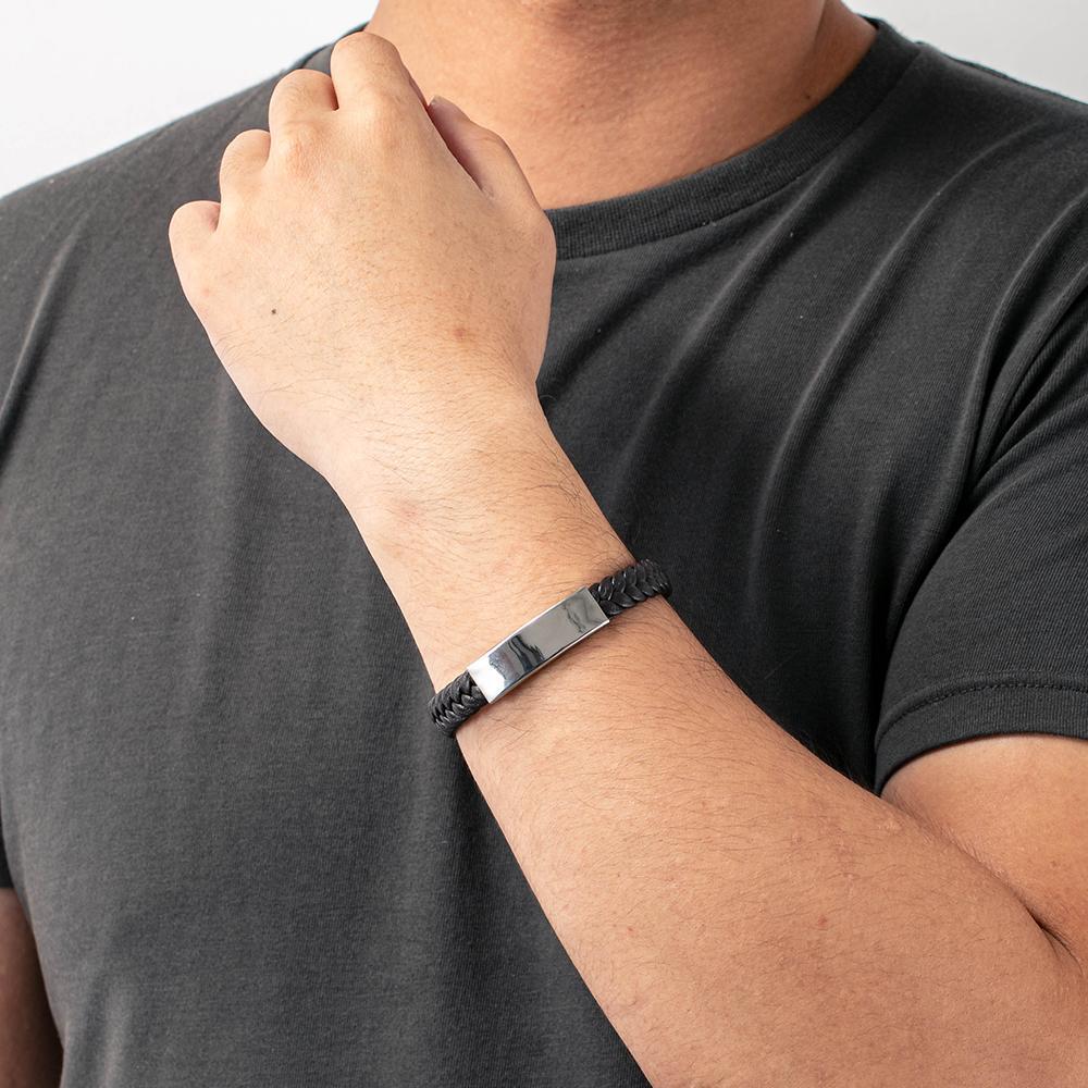 Personalised Men's Engraving Bracelet For Him Gift for Dad-Jessemade AU