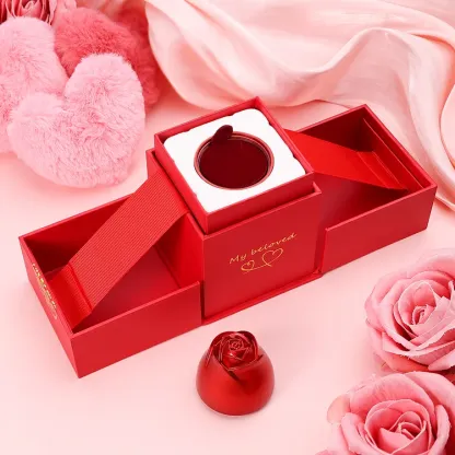 Rose Ring Box Red Jewelry Gift Box Ring Packaging Box-Jessemade AU