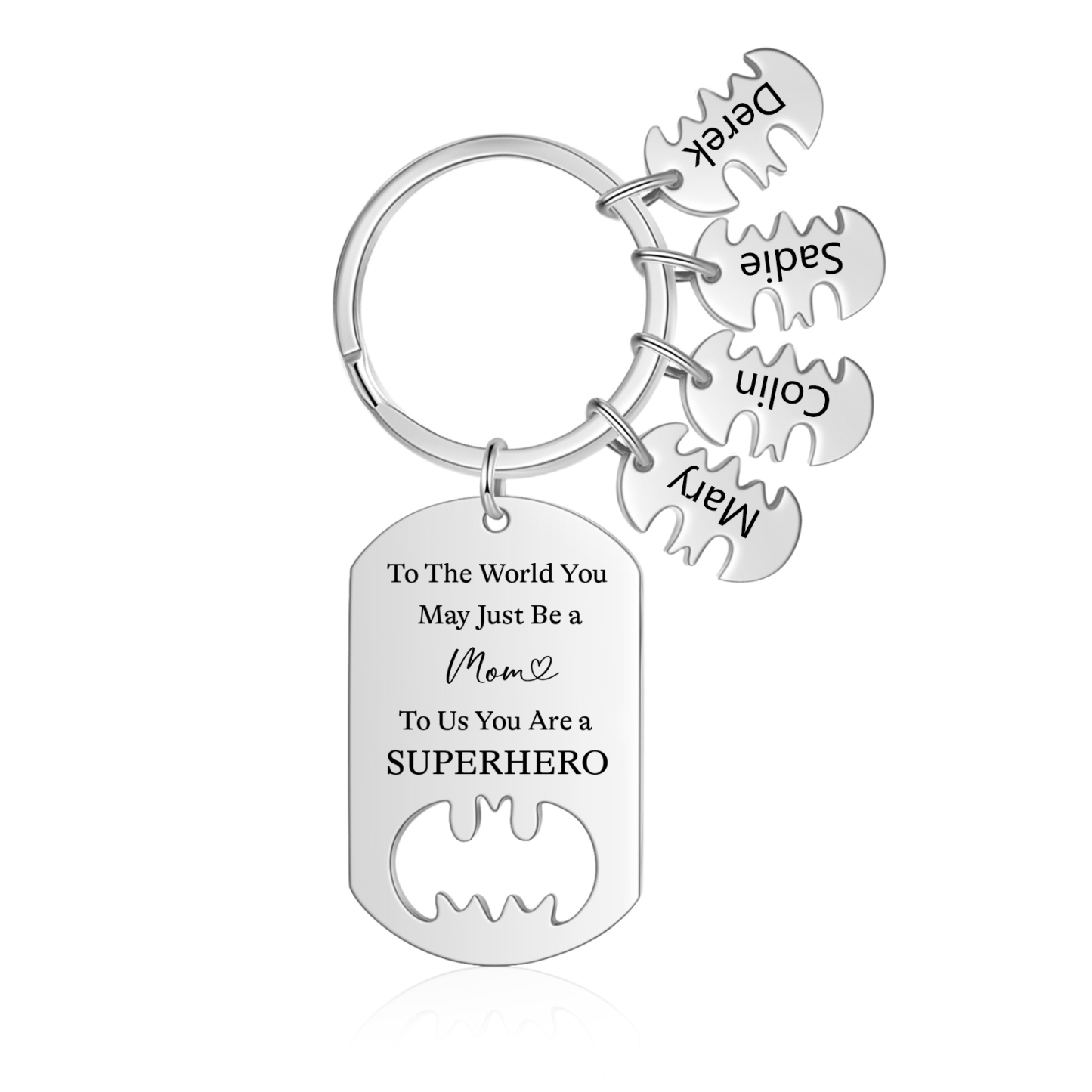 You Are A Superhero Keychain Personalised 4 Names Bat Keychain Engraved Gift for Dad/Grandpa/Grandad/Mom/Mum-Jessemade AU