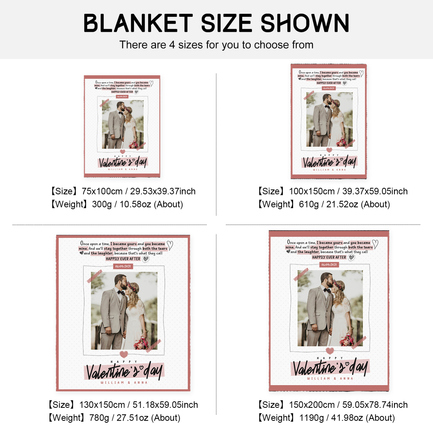 Personalised Couple Blanket Engrave Photo "I became yours and you became mine" Sweet Gift For Her-Jessemade AU