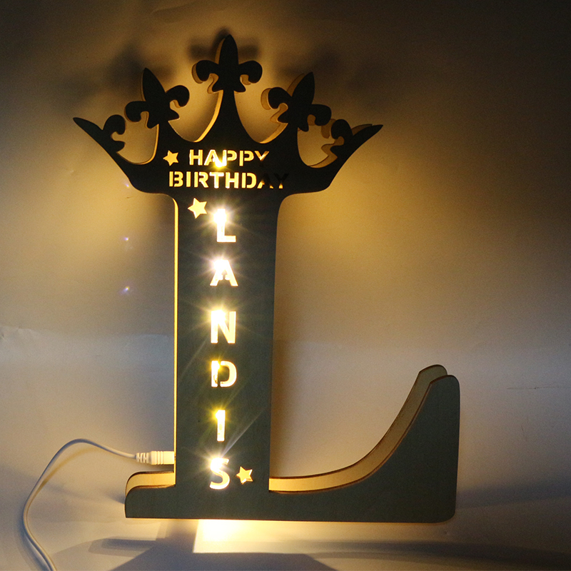Personalised Name Crown Custom Letter Night Light best gift-Jessemade AU