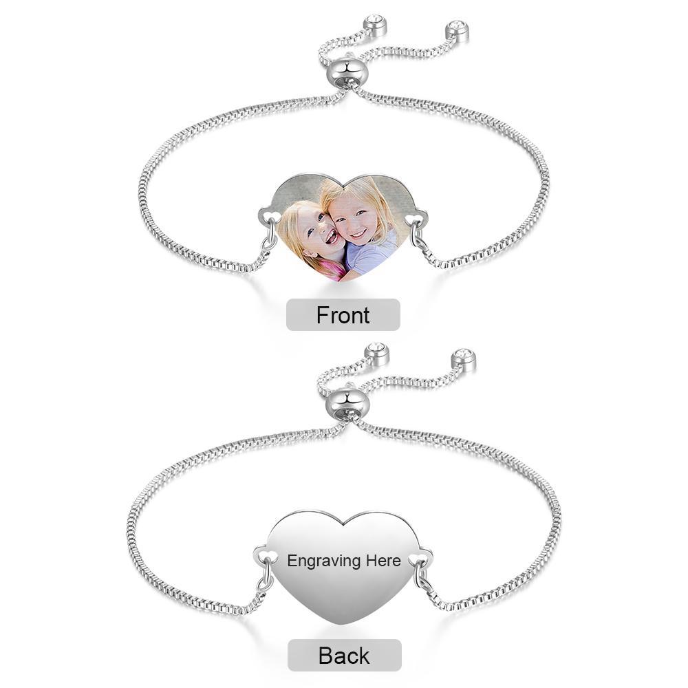Personalised Heart Photo Bracelet Custom Photo Bracelet Gifts For Her-Jessemade AU