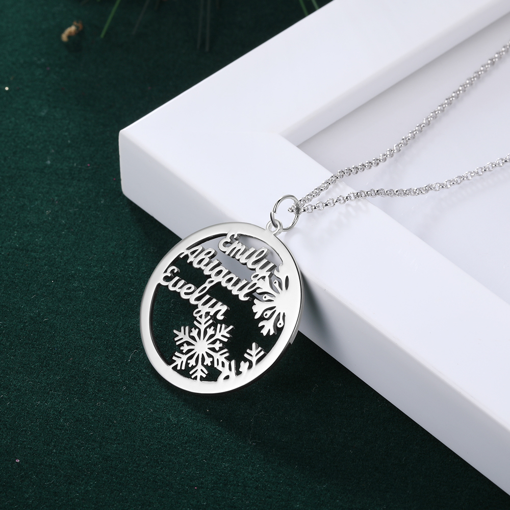 Personalised Name Necklace Christmas Snowflake Jewelry Gift For Her-Jessemade AU