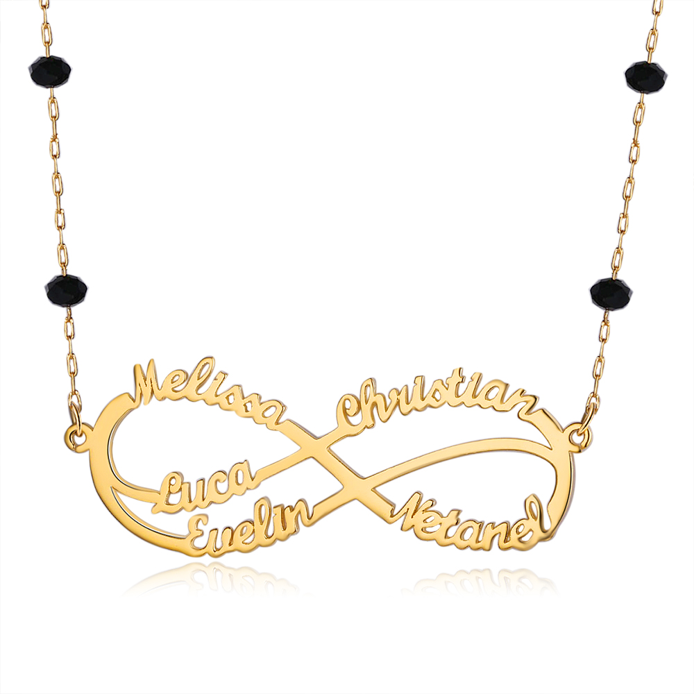 Personalised Infinity Necklace Custom 5 Names Necklace Gift For Women-Jessemade AU