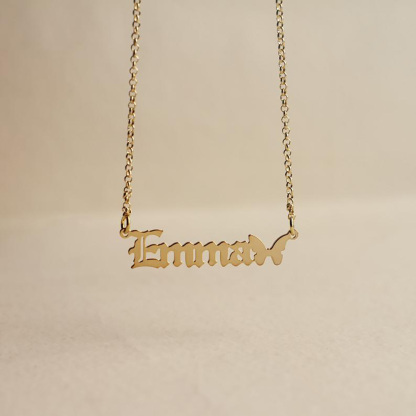 Personalised Butterfly Necklace Custom 1 Name Necklace Gift For Women-Jessemade AU