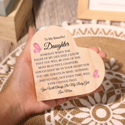 To My Daughter Candle Holder - You Will Always Be My Baby Girl - Wooden Candlestick-Jessemade AU