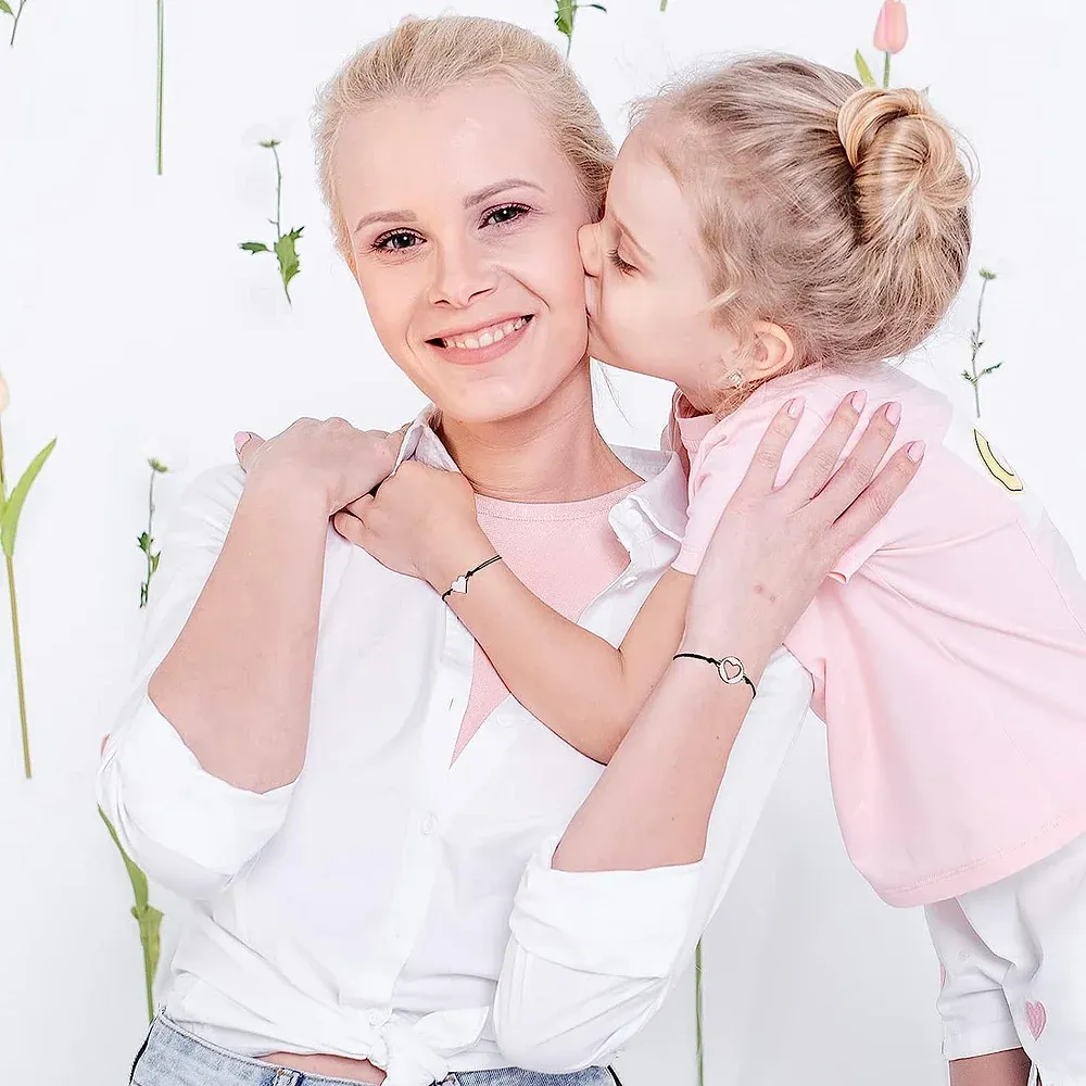 Mother and Daughter Heart Bracelet Back To School Gift Adjustable String Bracelet-Jessemade AU