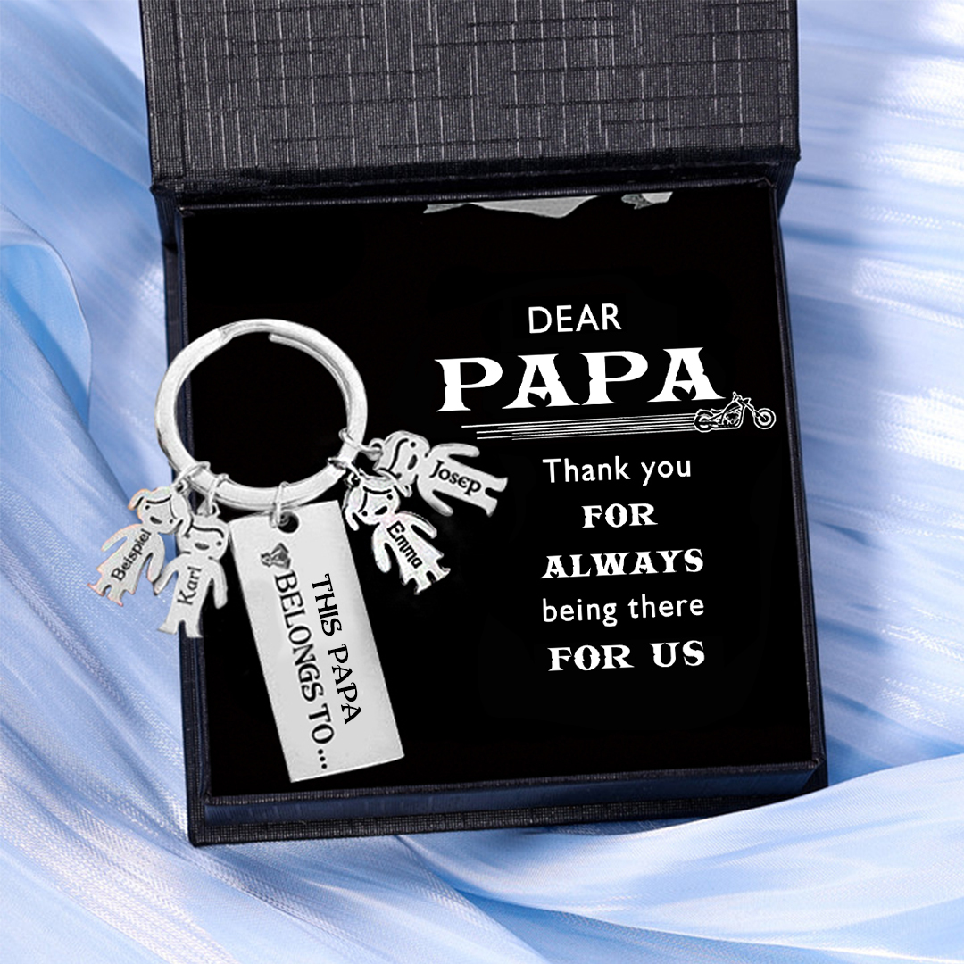 4 Names-Personalised 4 Children's Name Keychain-To My Dad-Gift Box Gift Card Set-Jessemade AU