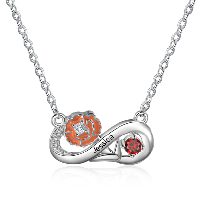 Personalised January Birthflower Necklace With Birthstone Gift For Women-Jessemade AU