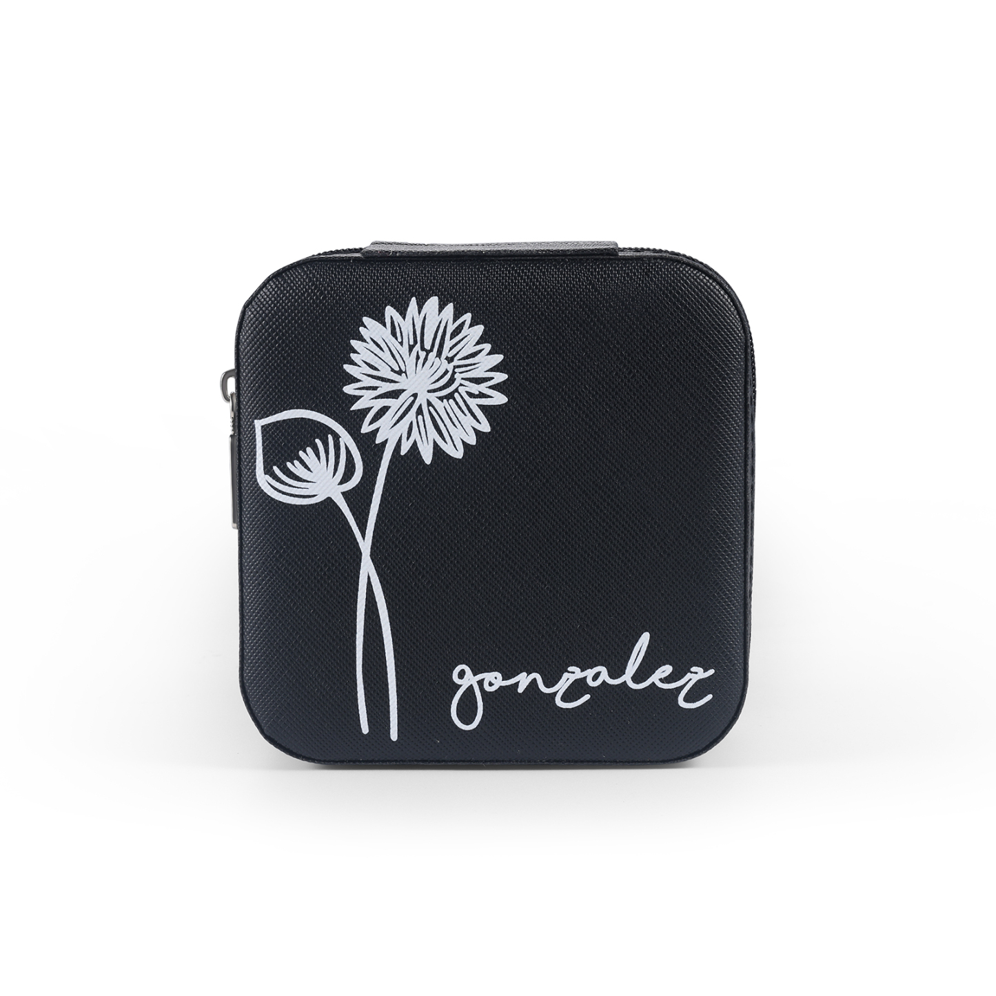 Custom Name Jewelry Gift Box with Birth Flower Personalised Travel Jewelry Box-Jessemade AU