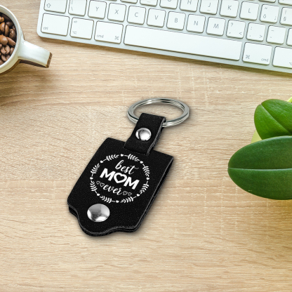 Personalised Leather Keychain Custom Photo & 2 Names Keychain Gifts For Her - Best Mom Ever-Jessemade AU