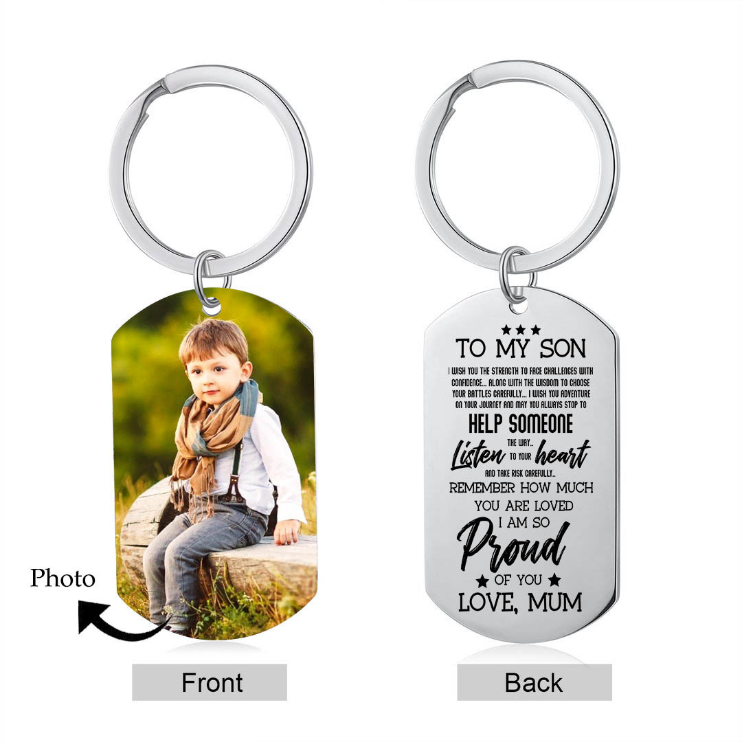 To My Son Keyring Custom Photo Keychain "I Am So Proud Of You" Personalised Gifts For Son-Jessemade AU