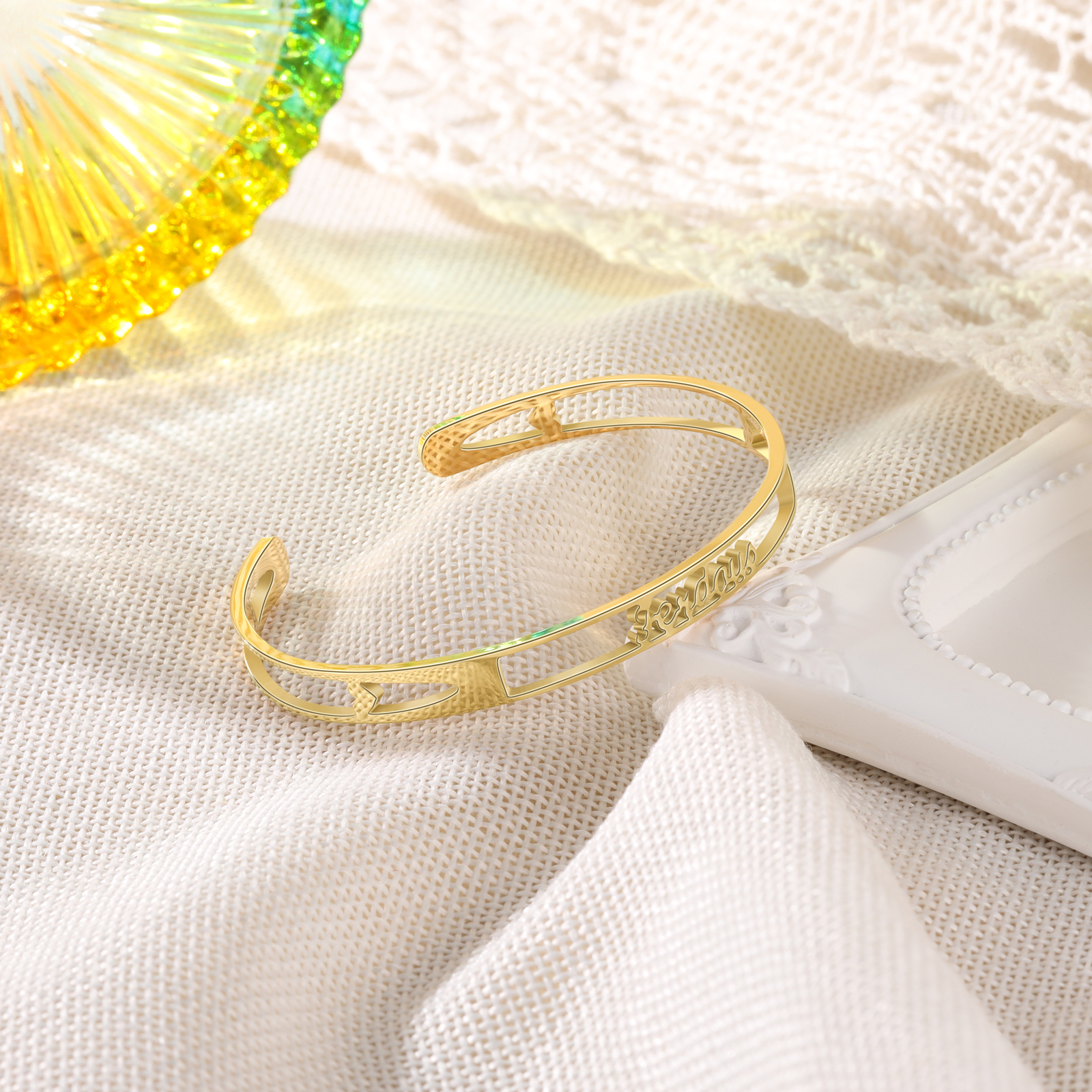 Personalised Name Bangle Bracelet Custom 1 Name Bracelet Gifts for Her-Jessemade AU