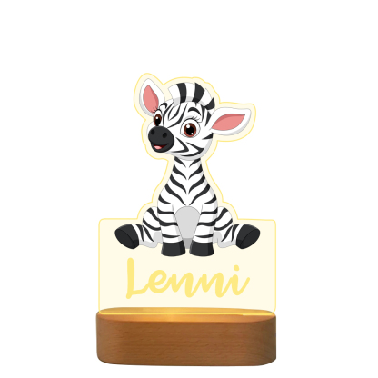 Personalised Name Acrylic Zebra Night Light LED Lamp Gifts For Kids-Jessemade AU