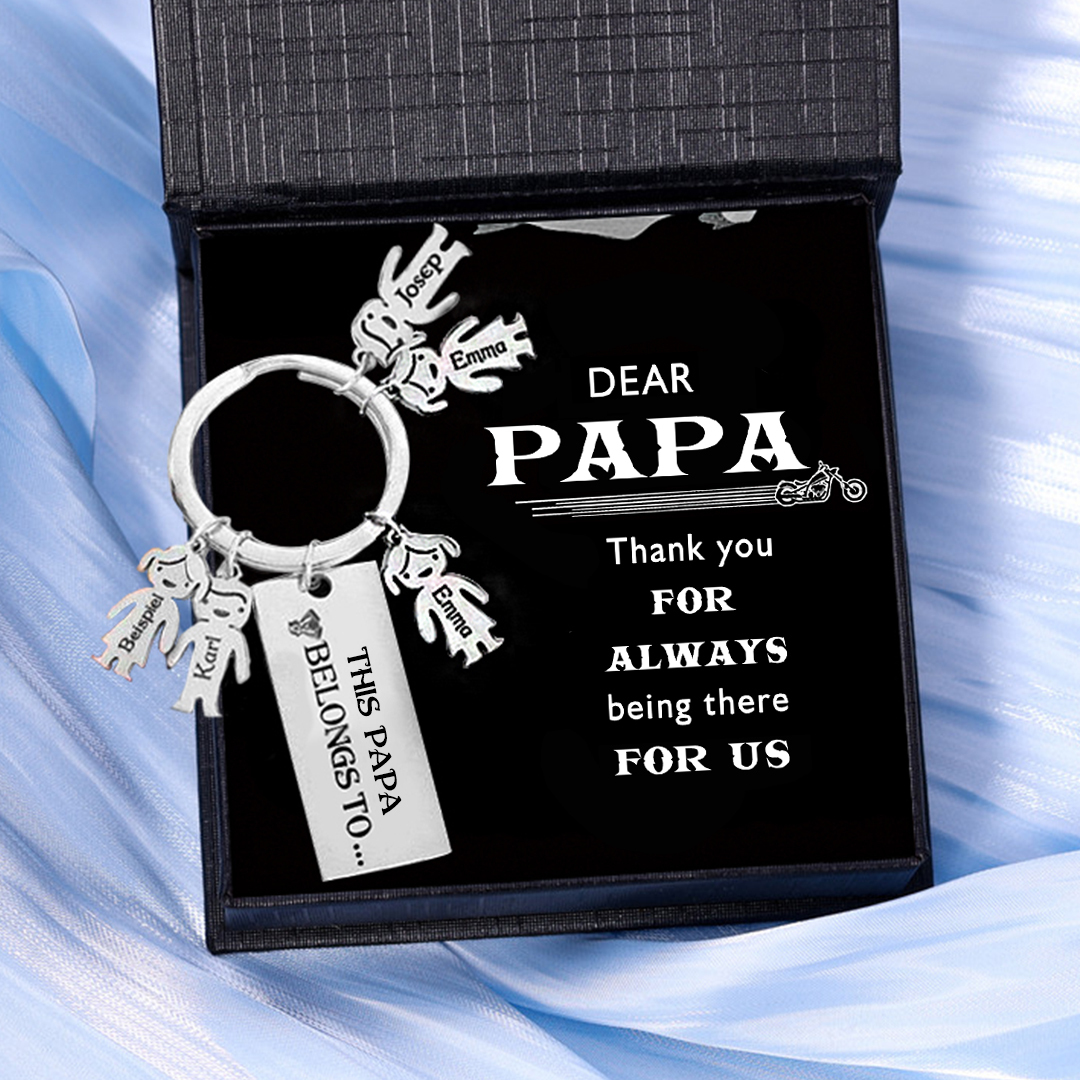 5 Names-Personalised 5 Children's Name Keychain-To My Dad-Gift Box Gift Card Set-Jessemade AU