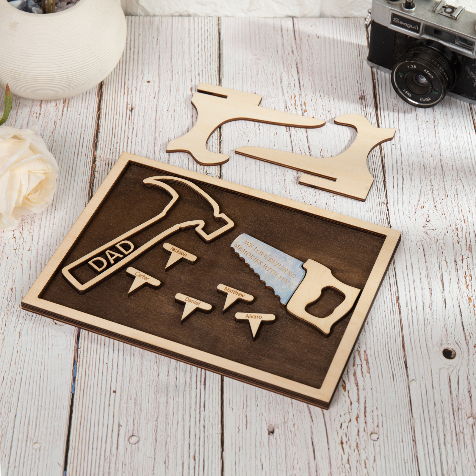 Dad Tool Set Wood Signs Custom 5 Names Father’s Day Handyman Construction Dad Sign-Jessemade AU