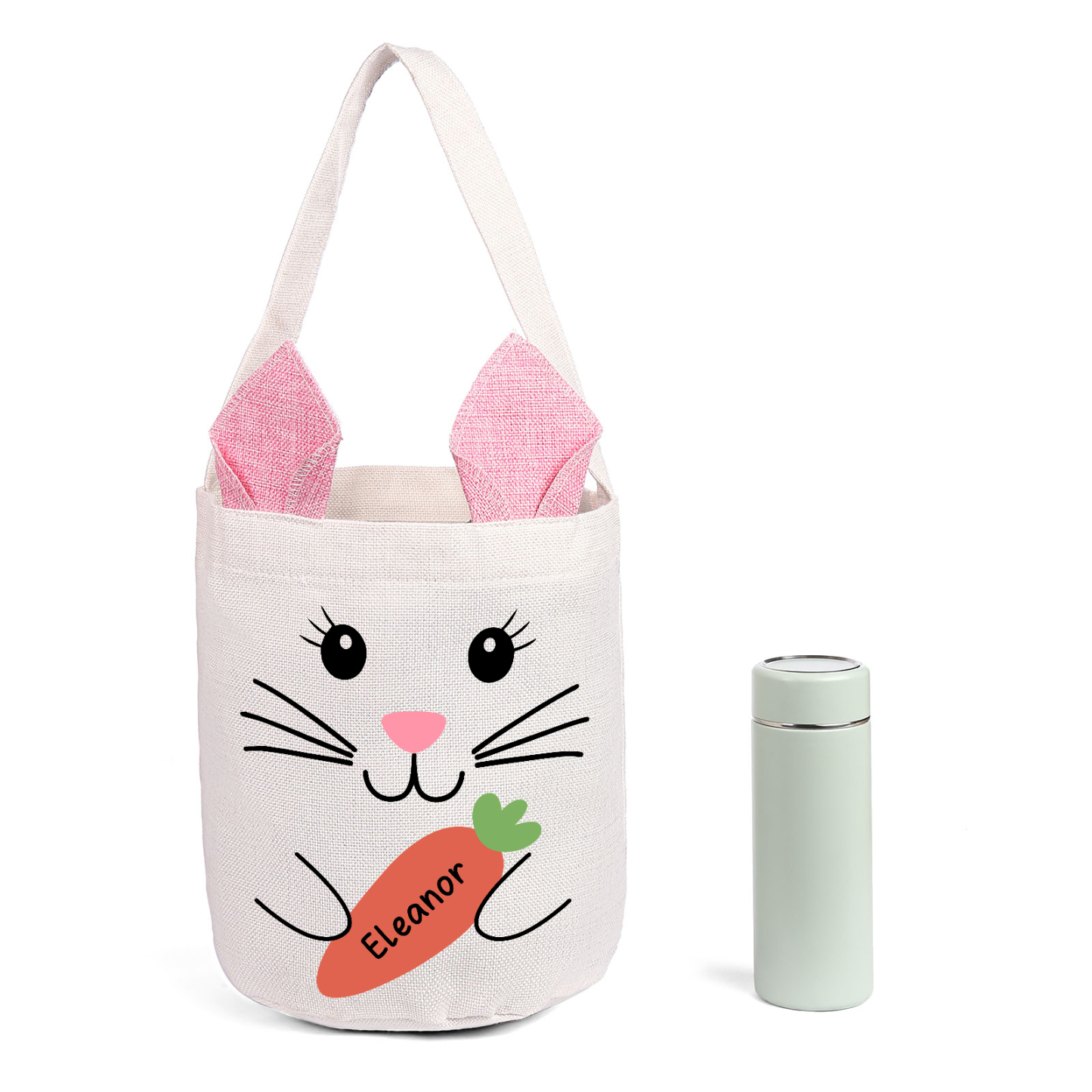 Personalised Bunny Tote Bag Custom Name Bunny Bucket Bag Easter Gifts for Kids-Jessemade AU