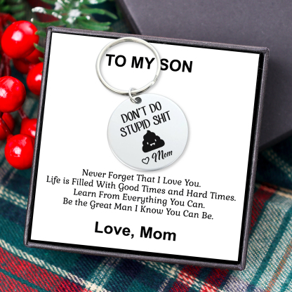 Don't Do Stupid Funny Keychain Custom Text Keyring Personalised Gift For Kids-Jessemade AU